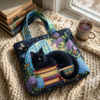 Artisanal Bag - Black Cat on Books