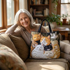 Artisanal Quilted Bag - Sleeping Kittens