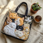 Artisanal Quilted Bag - Sleeping Kittens