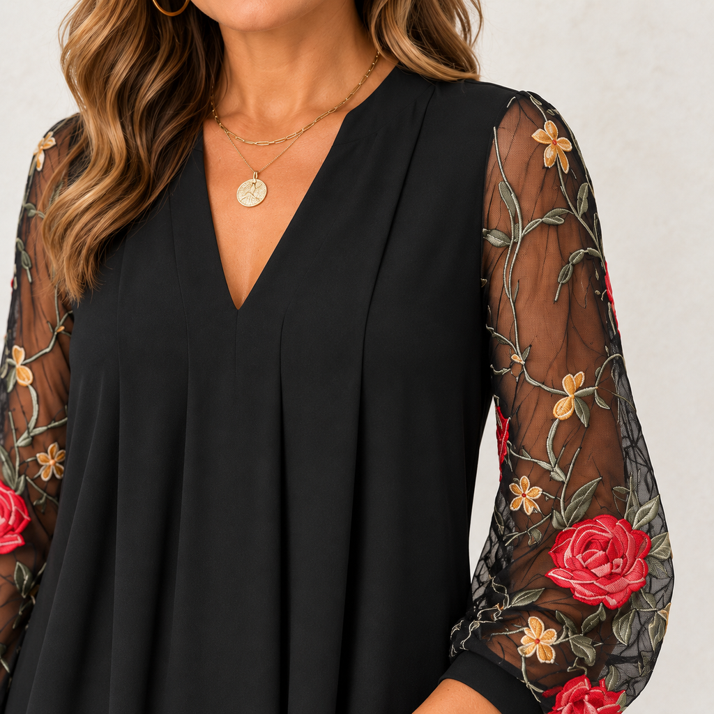 Camille | Elegant Floral Sleeve Dress