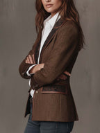 Hollis | Herringbone Panel Blazer
