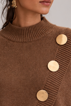 Marisse |  Button Turtleneck Sweater