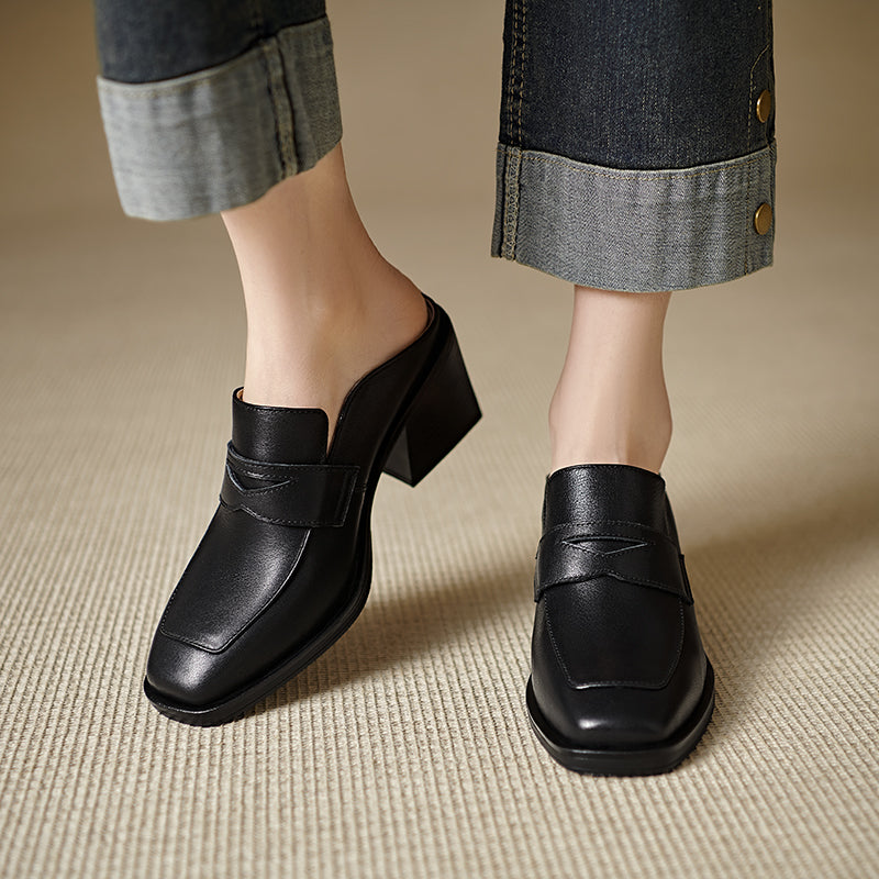 Lola Genuine Leather Mules