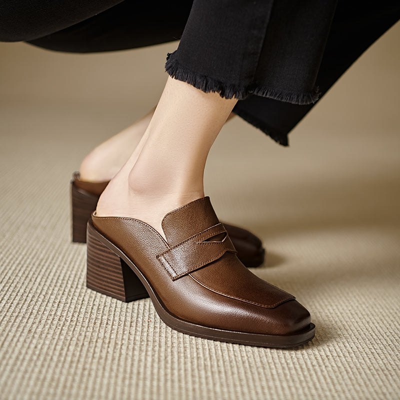 Lola Genuine Leather Mules