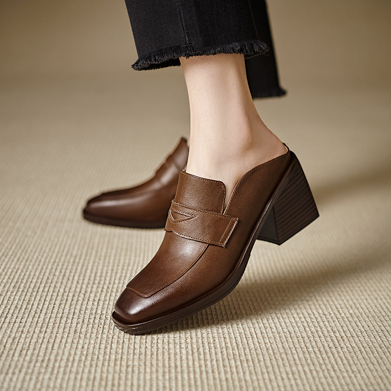 Lola Genuine Leather Mules