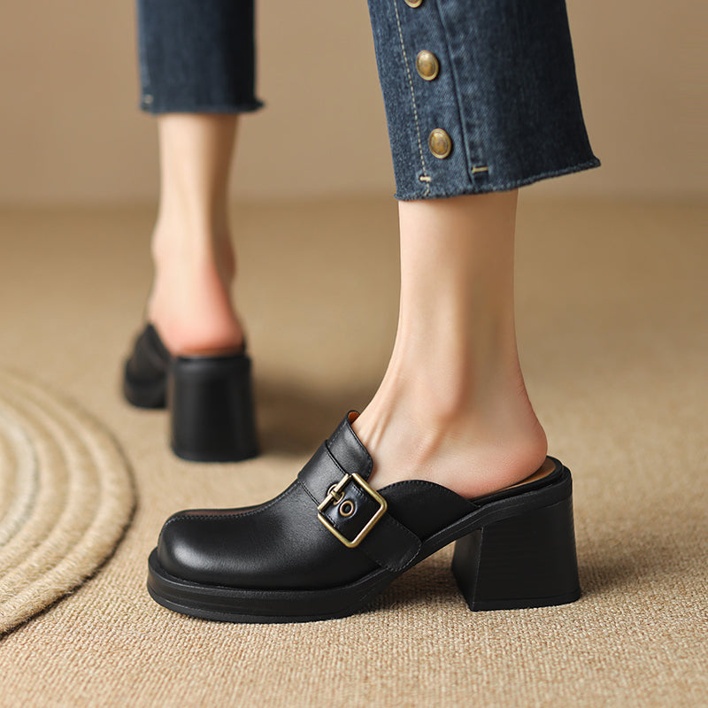 Mirel Genuine Leather Mules