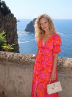 Stella & Grace™ | Floral V Neck Puff Sleeve Midi Dress