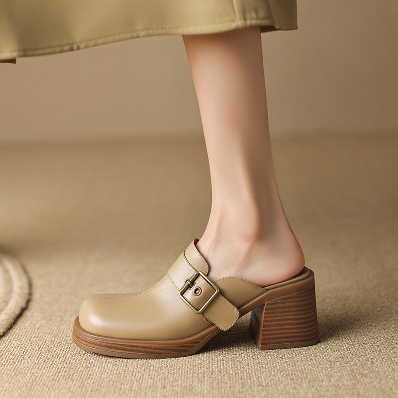 Mirel Genuine Leather Mules