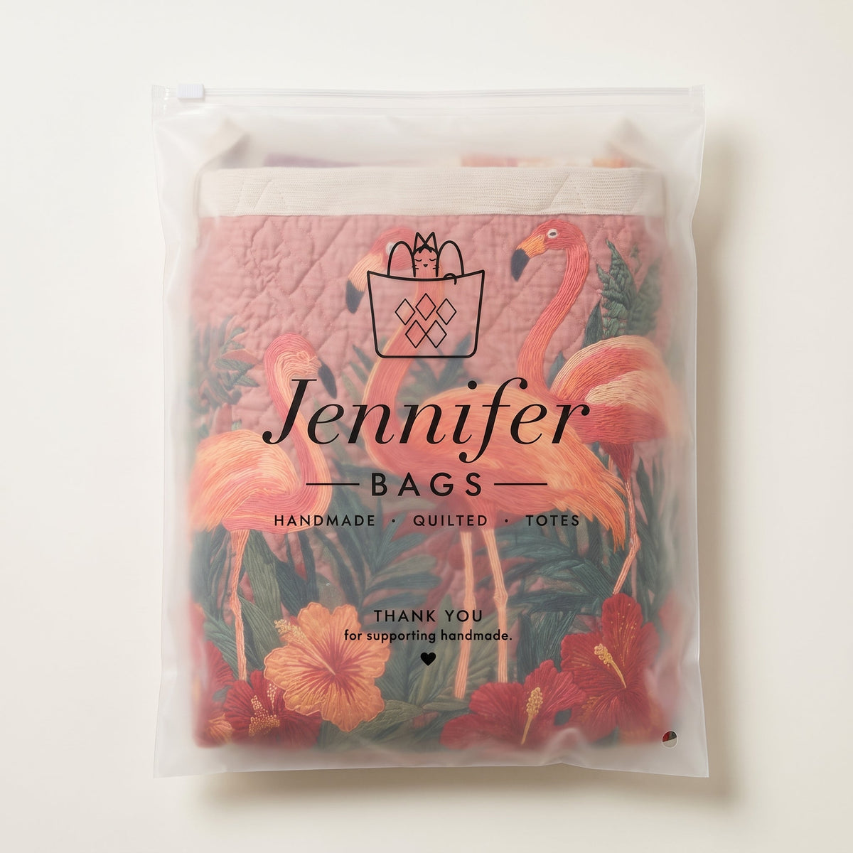 Flamingos in the Sun | Hand-Quilted Laundry Basket