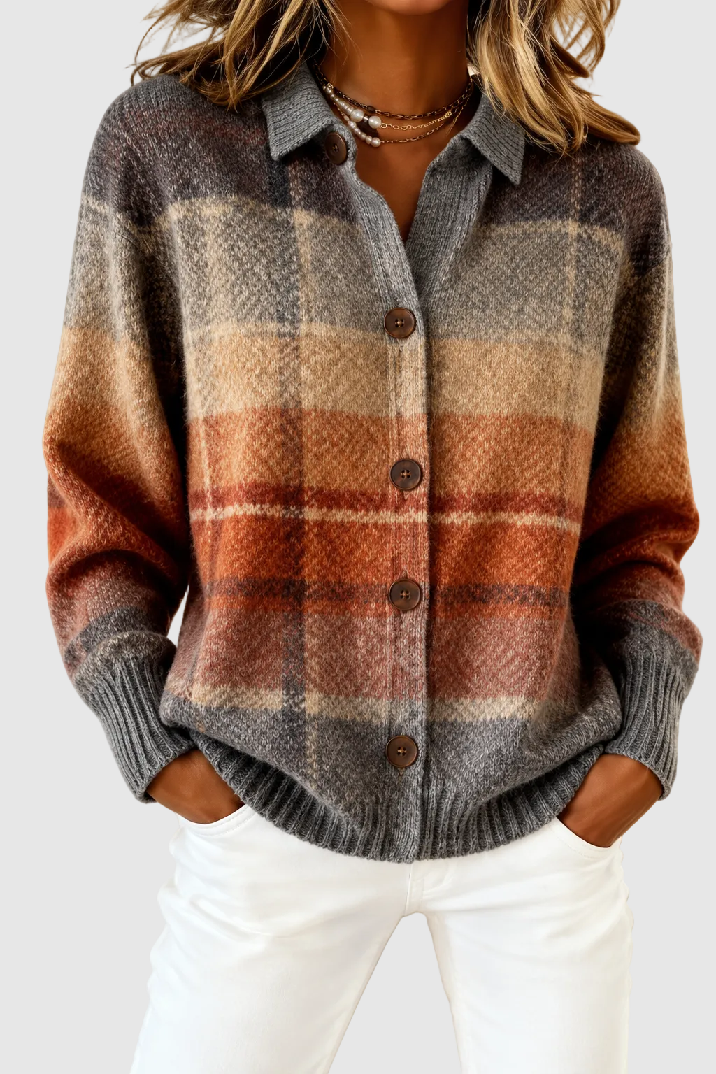 Lumi | Elegant Plaid Cardigan