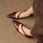 Avena | Genuine Leather Crossover Strap Heels
