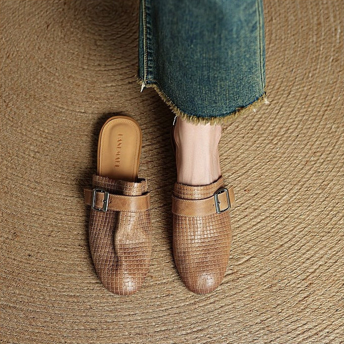 Cassie Genuine Leather Mules