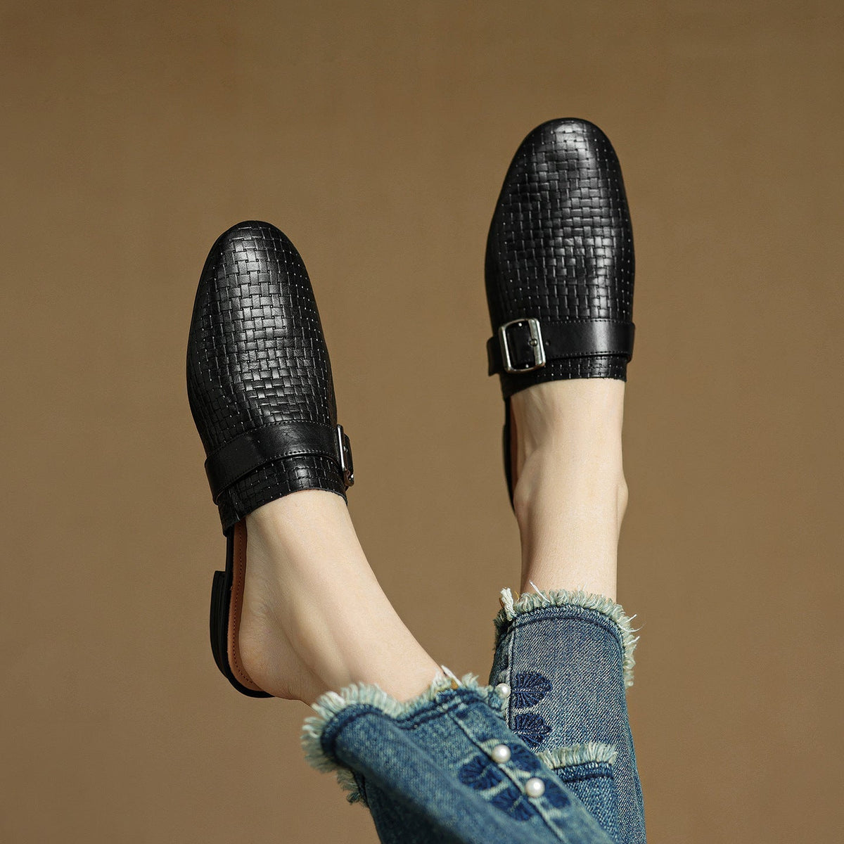 Cassie Genuine Leather Mules