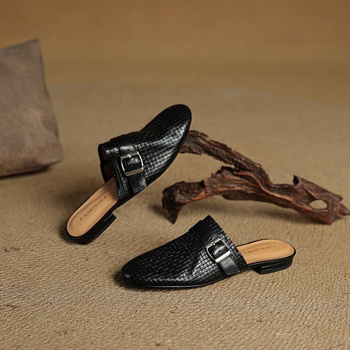 Cassie Genuine Leather Mules