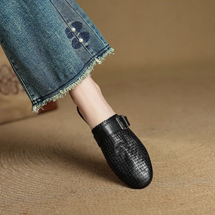 Cassie Genuine Leather Mules