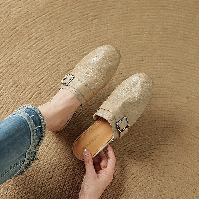 Cassie Genuine Leather Mules
