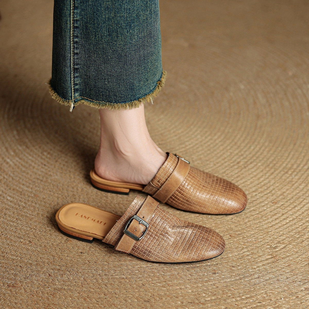 Cassie Genuine Leather Mules