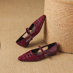Quenby | Pointed Lattice-Cut Mary Jane Flat