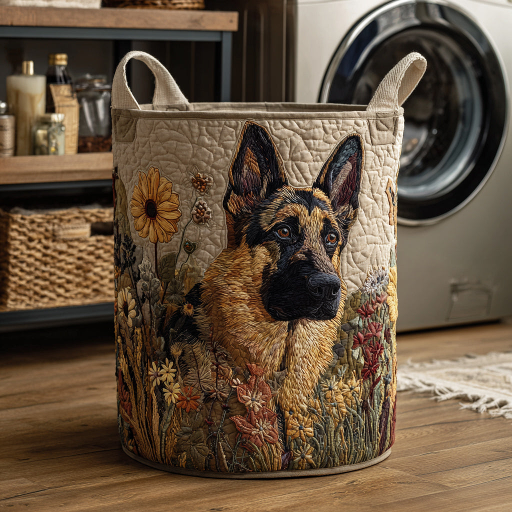 German Shepherd | Hand-Quilted Laundry Basket