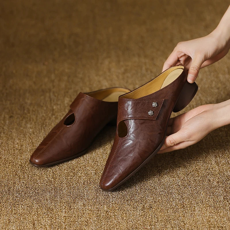 Olga Genuine Leather Mules