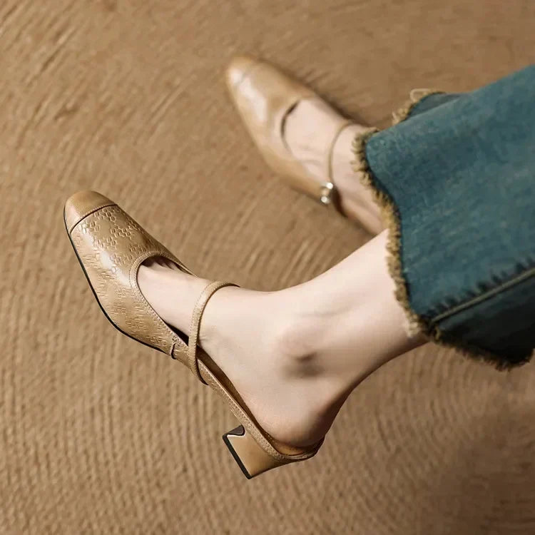 Becky Genuine Leather Mules