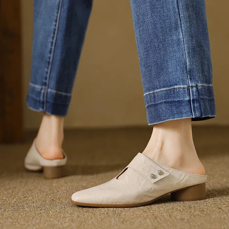 Olga Genuine Leather Mules
