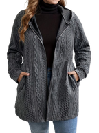 Cordella | Hooded Cable Knit Coat