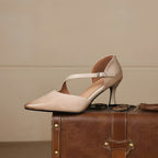Avena | Genuine Leather Crossover Strap Heels