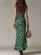 Giselle™ | Bohemian Printed Maxi Dress with Ruffled Sleeves