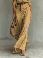 Camille™ | Maxi Dress with Lapels and Belt at the Waist