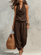Harper | Cowl-Neck Halter Two-Piece Set