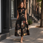 Brigitta | Elegant Keyhole Pleated Dress