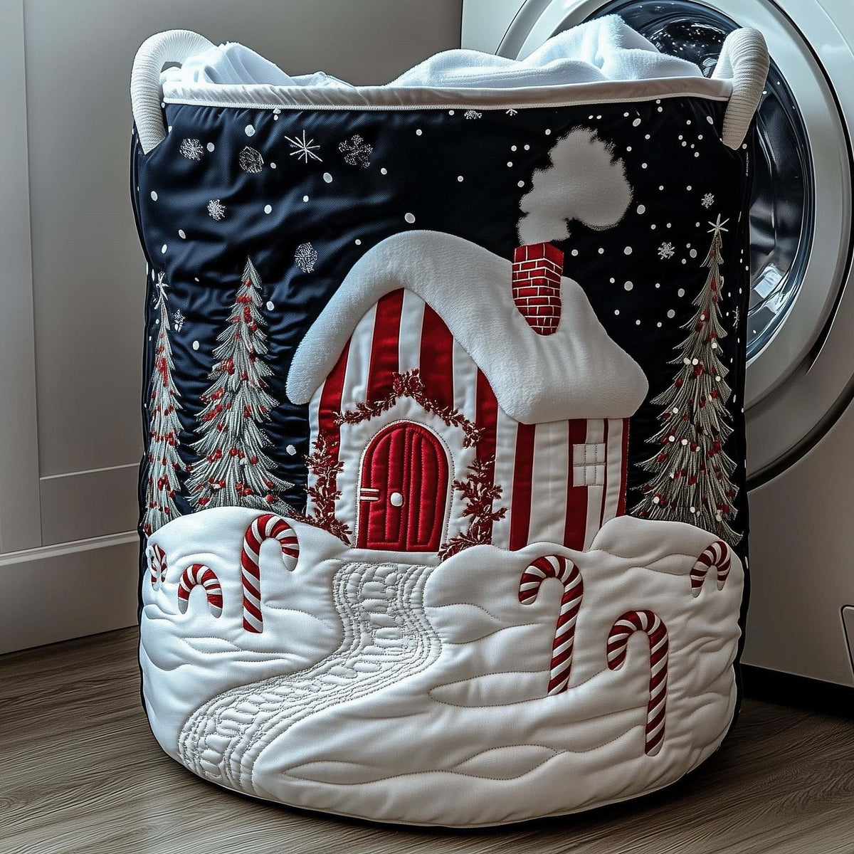 Peppermint Lane | Hand-Quilted Laundry Basket