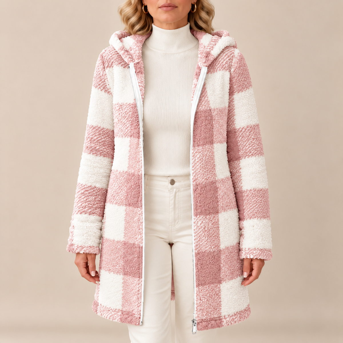 Rosabel | Plaid Hooded Teddy Coat