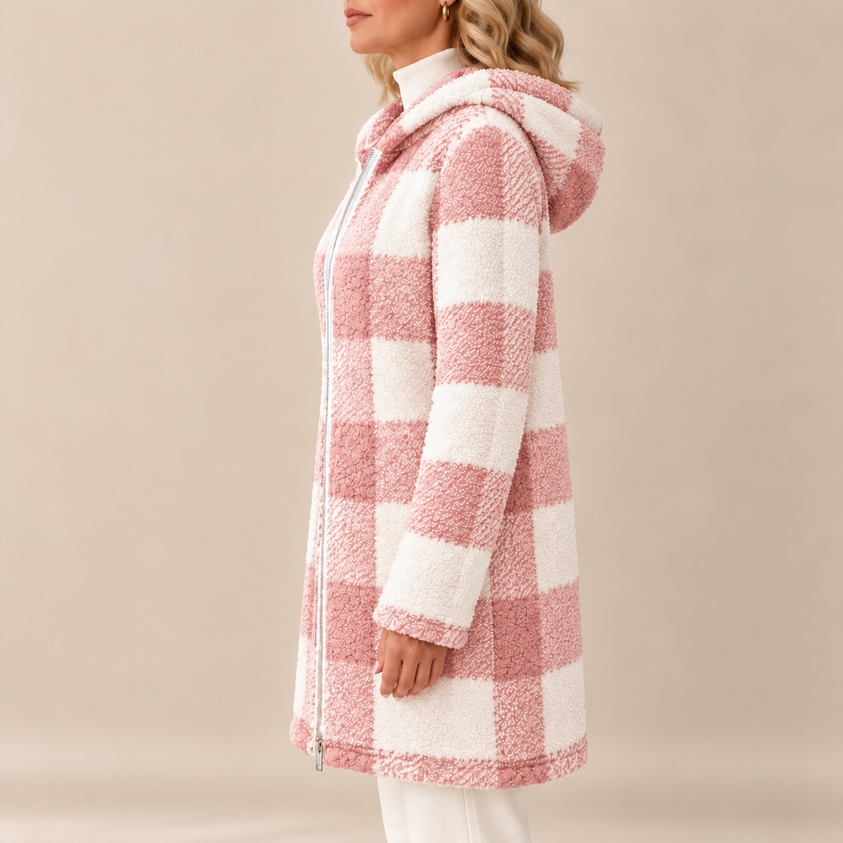 Rosabel | Plaid Hooded Teddy Coat
