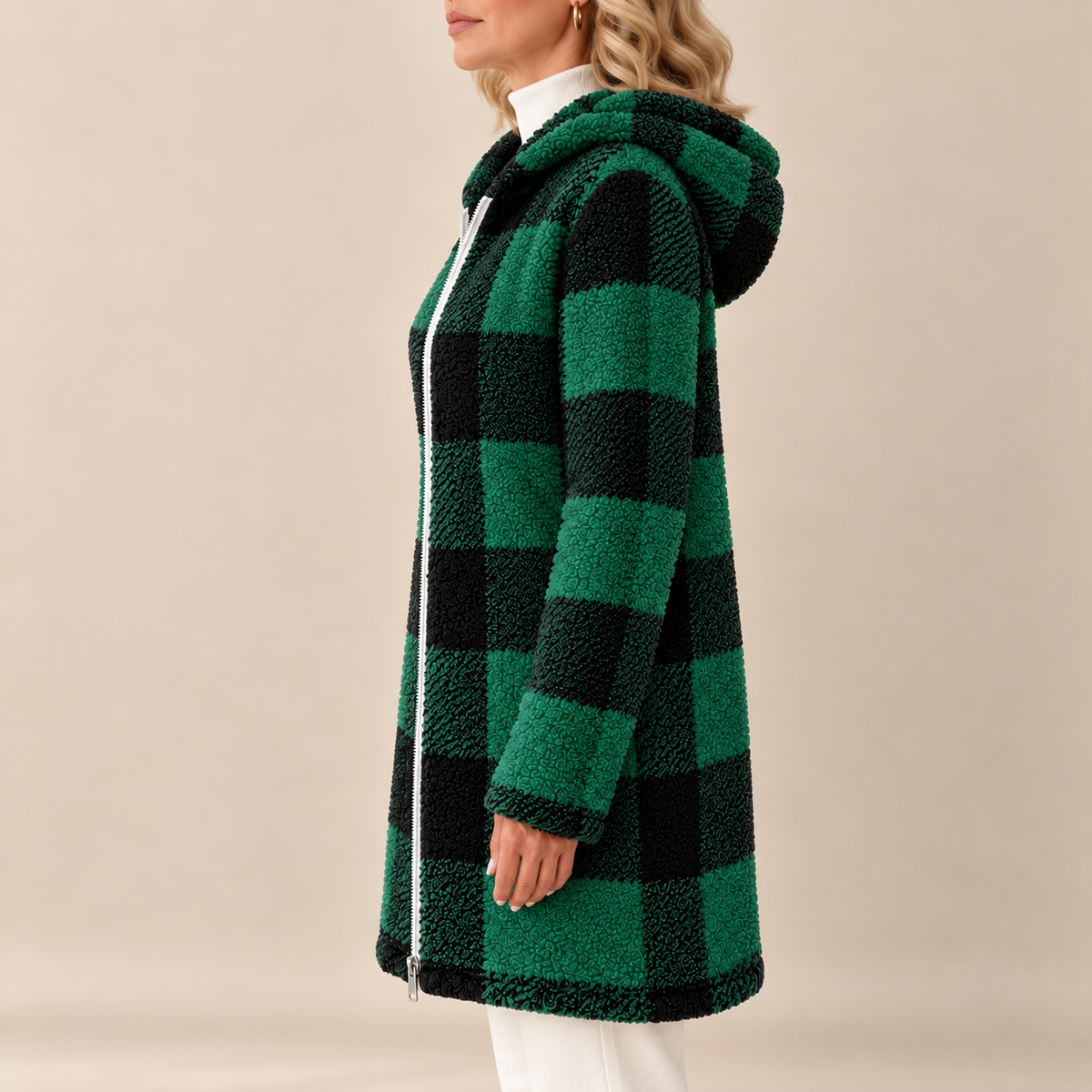 Rosabel | Plaid Hooded Teddy Coat