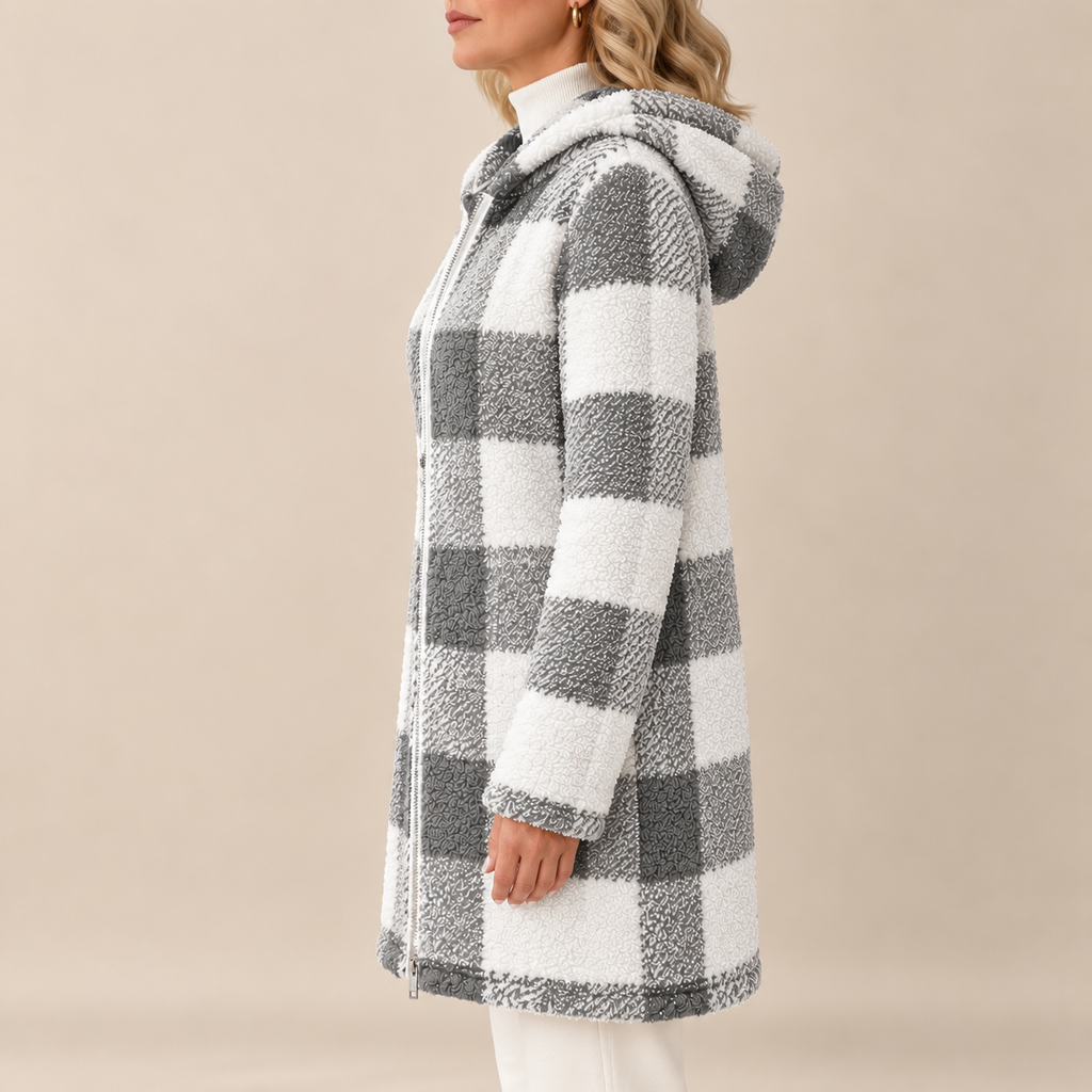 Rosabel | Plaid Hooded Teddy Coat