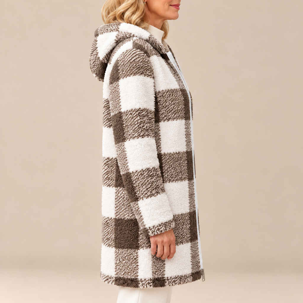 Rosabel | Plaid Hooded Teddy Coat
