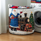 Santa Express | Hand-Quilted Laundry Basket